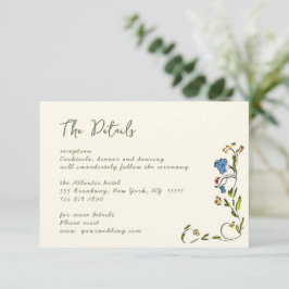 水エレガント色野花結婚詳細 エンクロージャーカード