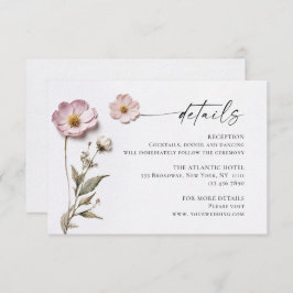 水エレガント色野花結婚詳細 エンクロージャーカード