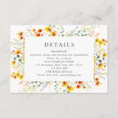 水エレガント色野花結婚詳細 エンクロージャーカード (正面)