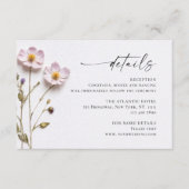 水エレガント色野花結婚詳細 エンクロージャーカード (正面)