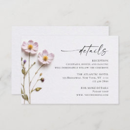 水エレガント色野花結婚詳細 エンクロージャーカード