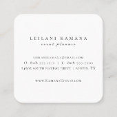 水エレガント色野草植物学 スクエア名刺 (裏面)