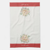 水エレガント色金ゴールドオーナメント キッチンタオル (縦)
