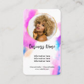 水エレガント色金ゴールドフェミニンソーシャルメディアガーリー 名刺 (正面)