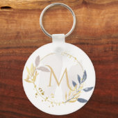 水エレガント色金ゴールドリースモノグラムM キーホルダー (正面)