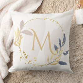 水エレガント色金ゴールドリースモノグラムM クッション