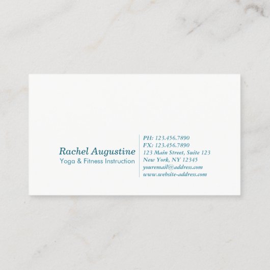 水エレガント色金ゴールド瞑想ヨガインストラクター 名刺 (裏面)