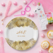 水エレガント色金ゴールド結婚の紙プレート ペーパープレート (パーティー)