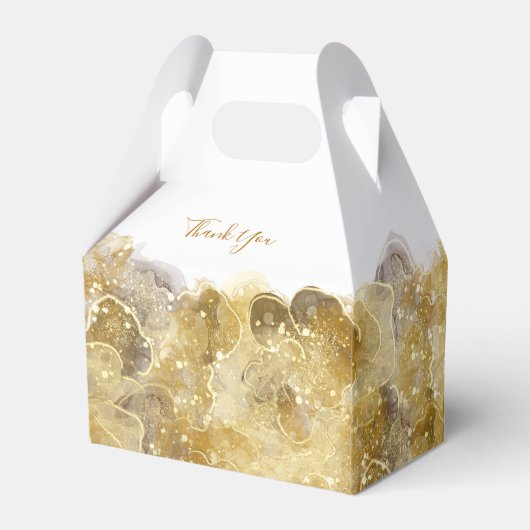 水エレガント色金ゴールド結婚式の引き出物箱 フェイバーボックス (裏面サイド)