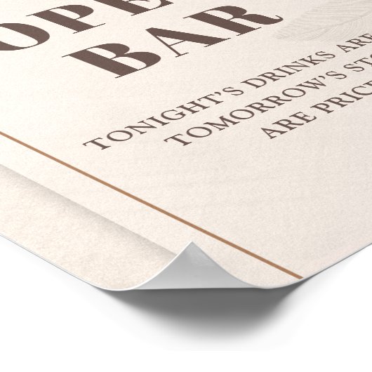 水エレガント色銅の花セージ開いたバー ポスター (角)