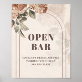 水エレガント色銅の花セージ開いたバー ポスター (正面)