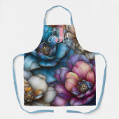 水エレガント色開花ソフトピンクモノグラム名 エプロン (正面)