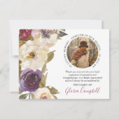 水エレガント色開花フォト悔やみや弔慰 |葬儀 サンキューカード (正面)