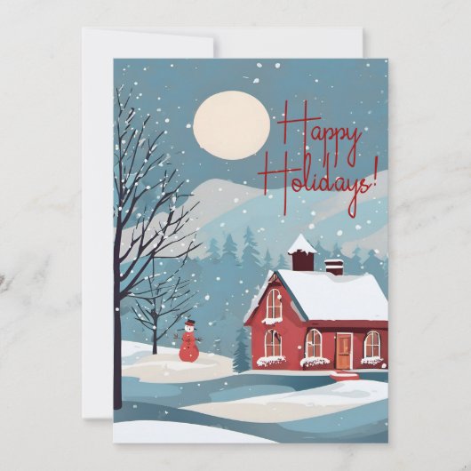 水エレガント色降雪フェスティバルジョークリスマス シーズンカード (正面)