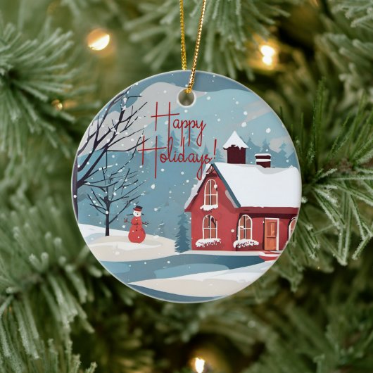 水エレガント色降雪フェスティバルジョークリスマス セラミックオーナメント (ツリー)