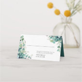 水エレガント色離れ折座席表 プレイスカード (正面)