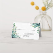 水エレガント色離れ折座席表 プレイスカード (正面)