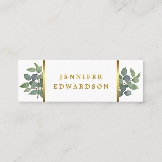 水エレガント色離れ白金ゴールドプロフェッショナル スキニー名刺 (正面)