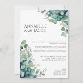 水エレガント色離れ結婚式招待状 招待状 (正面)
