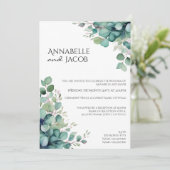 水エレガント色離れ結婚式招待状 招待状 (スタンド正面)