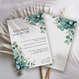 水エレガント色離れ結婚式招待状 招待状