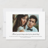 水エレガント色離れ | 2枚の写結婚真 サンキューカード (裏面)