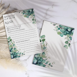 水エレガント色離れRSVPカード セーブザデート