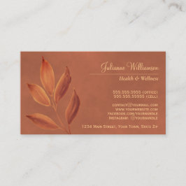 水エレガント色離れTerracotta & Rust Orange 名刺