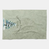 水エレガント色雪のトウヒの木おばあちゃん キッチンタオル (横)