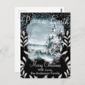 水エレガント色雪の夜自然雪グリッター ポストカード (正面/裏面)