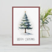 水エレガント色非写真クリスマスツリー シーズンカード (スタンド正面)