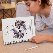 水エレガント色魚座〔占星術の〕十二宮図カスタムジャーナル ノートブック