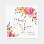 水エレガント色鮮やかなフェスティバルの花結婚の色 スタンダードカクテルナプキン (正面)