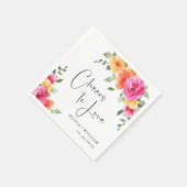 水エレガント色鮮やかなフェスティバルの花結婚の色 スタンダードカクテルナプキン (角)