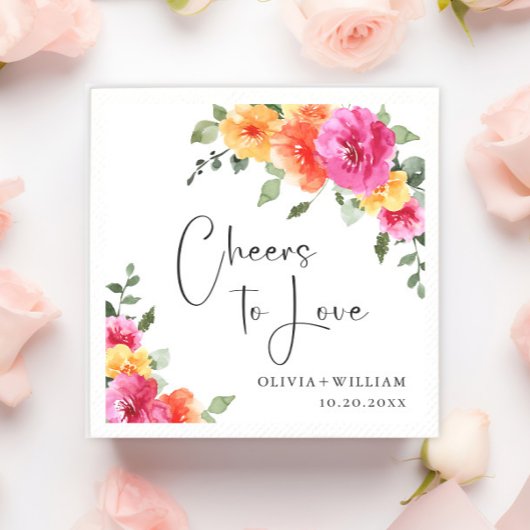 水エレガント色鮮やかなフェスティバルの花結婚の色 スタンダードカクテルナプキン