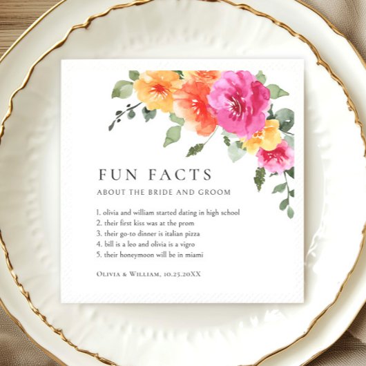 水エレガント色鮮やかな花のフローラ結婚ズ スタンダードカクテルナプキン