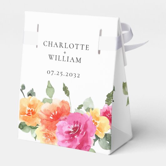 水エレガント色鮮やかな花のフローラ結婚ズ フェイバーボックス (裏面サイド)