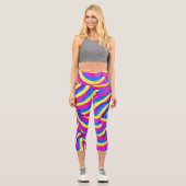 水エレガント色鮮やか紫色 カプリレギンス (正面)