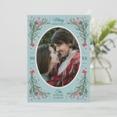 水エレガント色2フォトクリスマス2021フラットルー シーズンカード (スタンド正面)