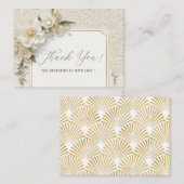 水エレガント色3D白金ゴールド花ベビーショー ノートカード (正面/裏面)