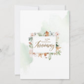 水エレガント色50周年結婚フローラ 招待状 (裏面)