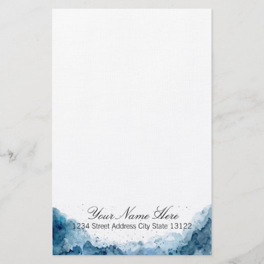 水エレガント色 便箋 (正面)