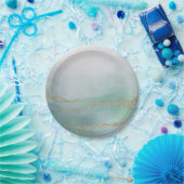 水エレガント色(海結婚) ペーパープレート (パーティー)