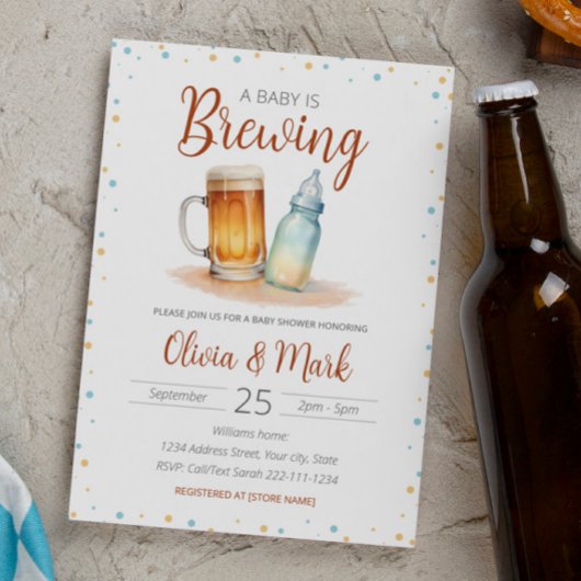 水エレガント色Aベビーは赤ちゃんシャワーを醸造している 招待状