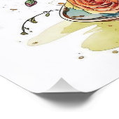 水エレガント色Bohoフローラ光沢ポスター ポスター (コーナー)