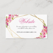 水エレガント色PInkフローラの結婚ウェブサイト 名刺 (正面)