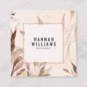 水エレガント色QRコードテラコッタフローラ スクエア名刺 (正面)