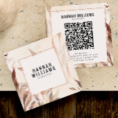 水エレガント色QRコードテラコッタフローラ スクエア名刺