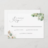 水エレガント色RSVPエンクロージャカード 招待状 (正面/裏面)