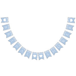 水エレガント色Something Blueブライダルシャワー バンティングフラッグ